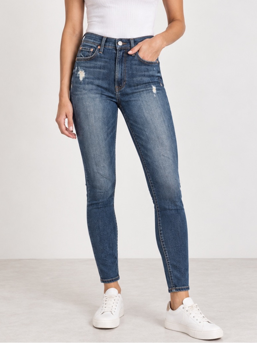 GRLFRND Kendall Skinny Jeans High Rise Waist Distressed Size 24 $228